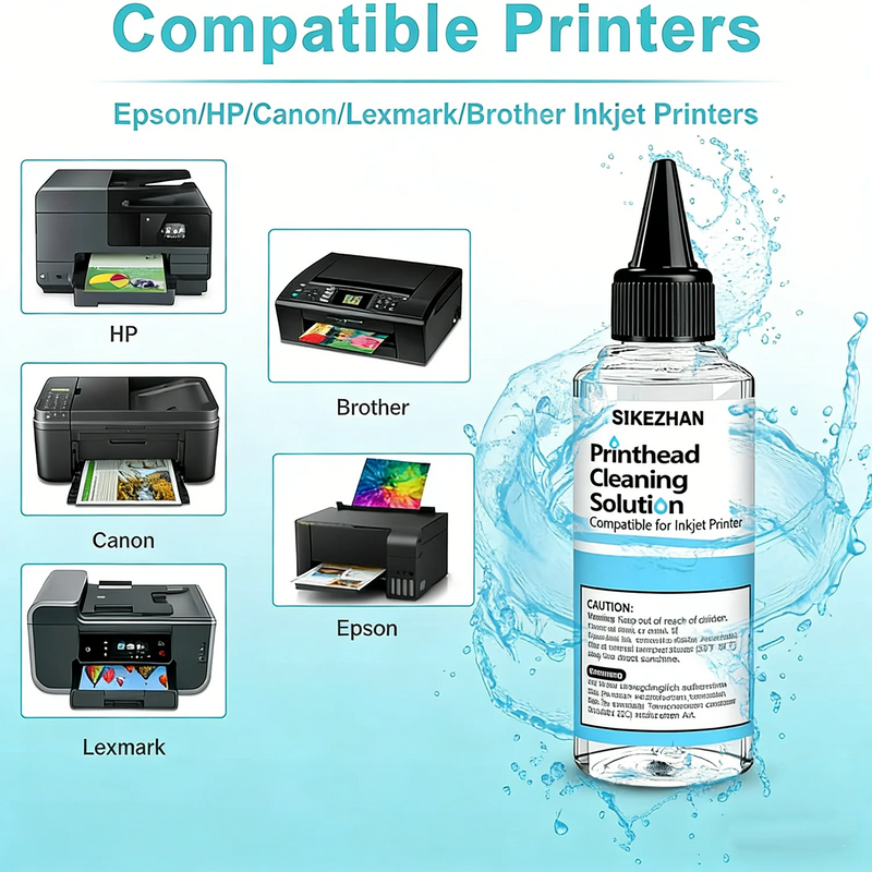 400mL Printhead Cleaning Kit for Epson HP Canon Brother, Universal Inkjet Printer Cleaner Solution, Liquid To Unclog Print Head