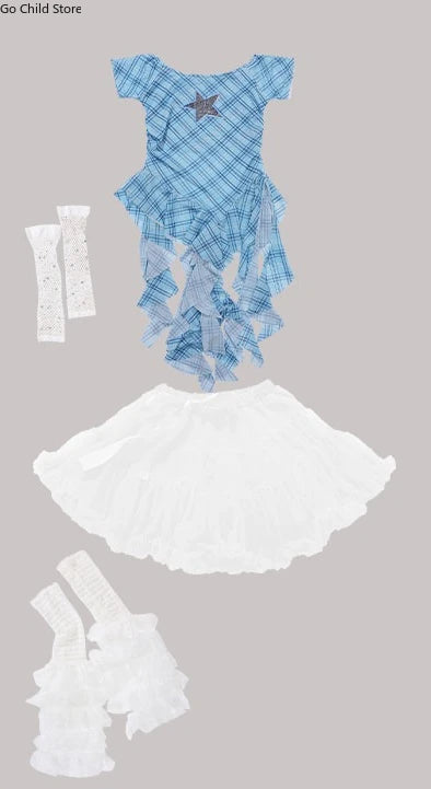 Girls K - pop Off Shoulder Crop Top Tutu Skirt Kids Hip Hop - View 11 | SAMAG
