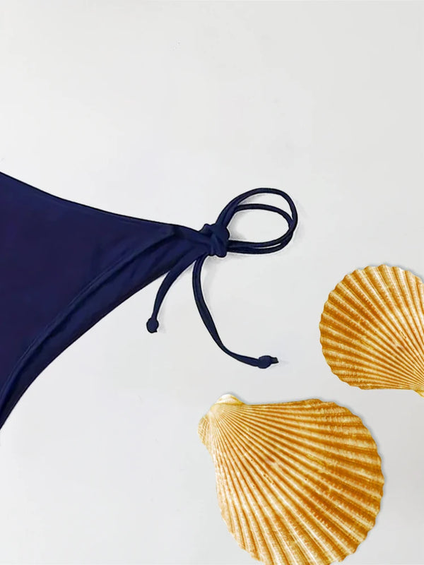 Swimwear Thong Bikini Set Sexy New Navy Blue Swimsuits | SAMAG