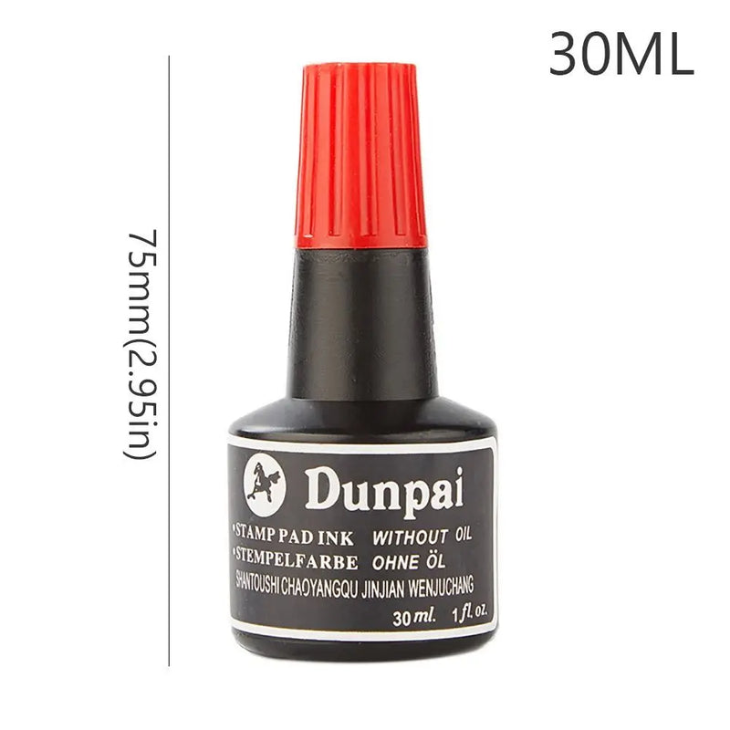 High Quality 30ML Stamp Pad Ink Red/Blue/Black Non-erasable Marker Pen Ink Quick-drying Stamp Paste Ink