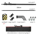 C Stand Stainless Steel Kit Light Stand With Weight Bag Photo Studio Accessories Extension Rod 2.49M Length Arm Cross Boom