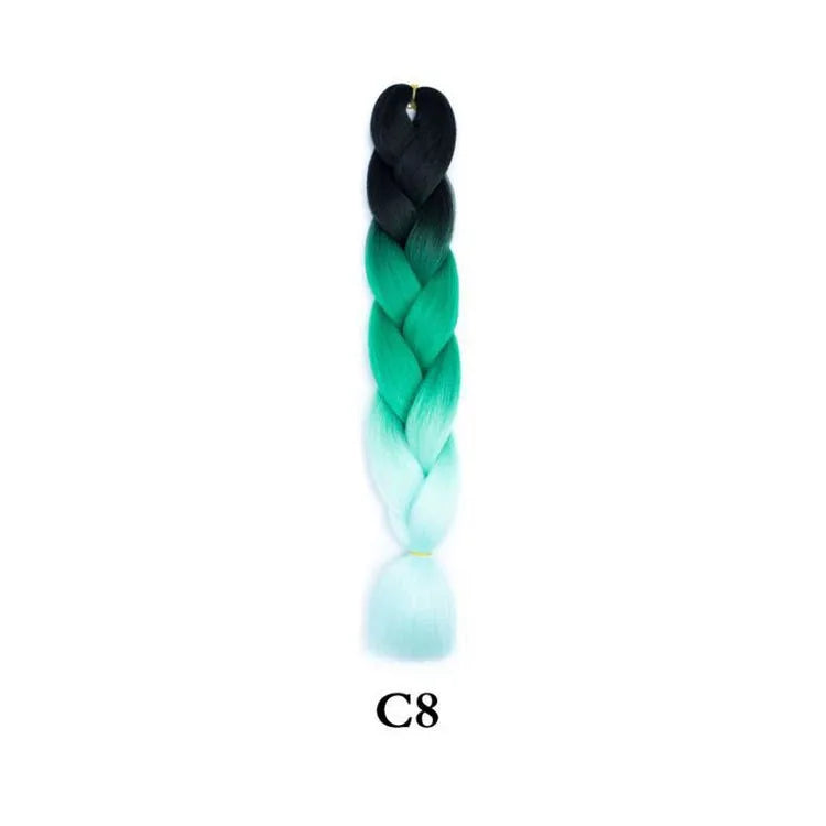 Tereshar 1Pcs 24inch 100g Synthetic Braiding Hair Extensions Jumbo Braiding Hair Twist Crochet Braids Hair for Women
