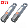 1-10PCS Super Bright LED Flashlight XPE Torch Light With Hook Camping Light USB Rechargeable Zoomable Waterproof Flashlight