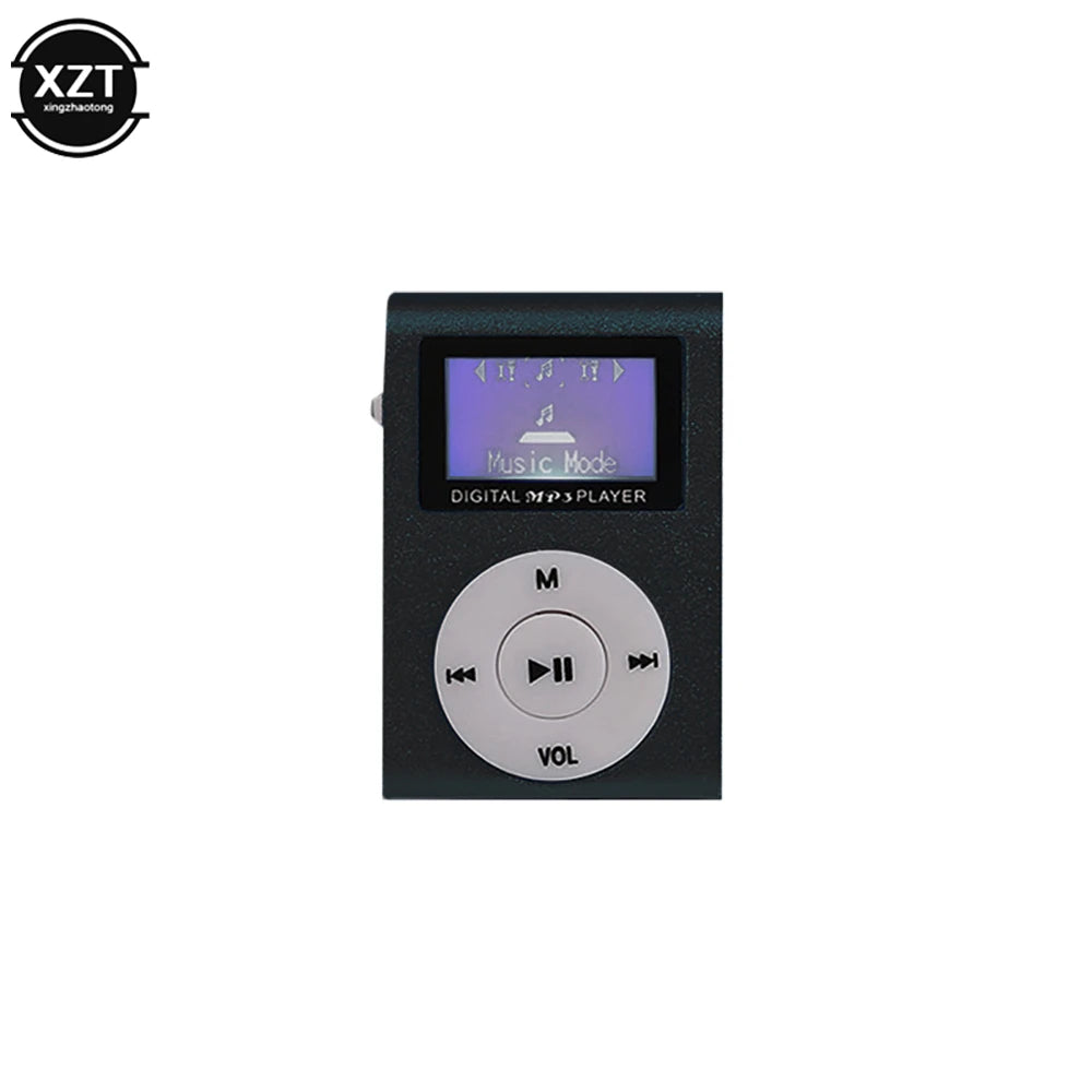 Portable Mini MP3 With LCD Screen Metal Clip Card MP3 Music Player Card Host