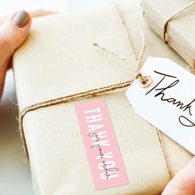 120Pcs Roll Creative DIY Flower Thank You Stickers for Handmade Products Stationery Business Envelope Lable for Gifts 1x3inch