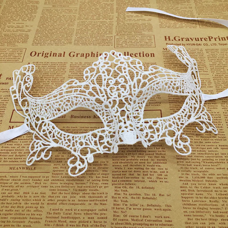 1pcs Hot Sale White Sexy Lace Half Face Masks Various Styles Halloween Masquerade Party Dance Mask Costume