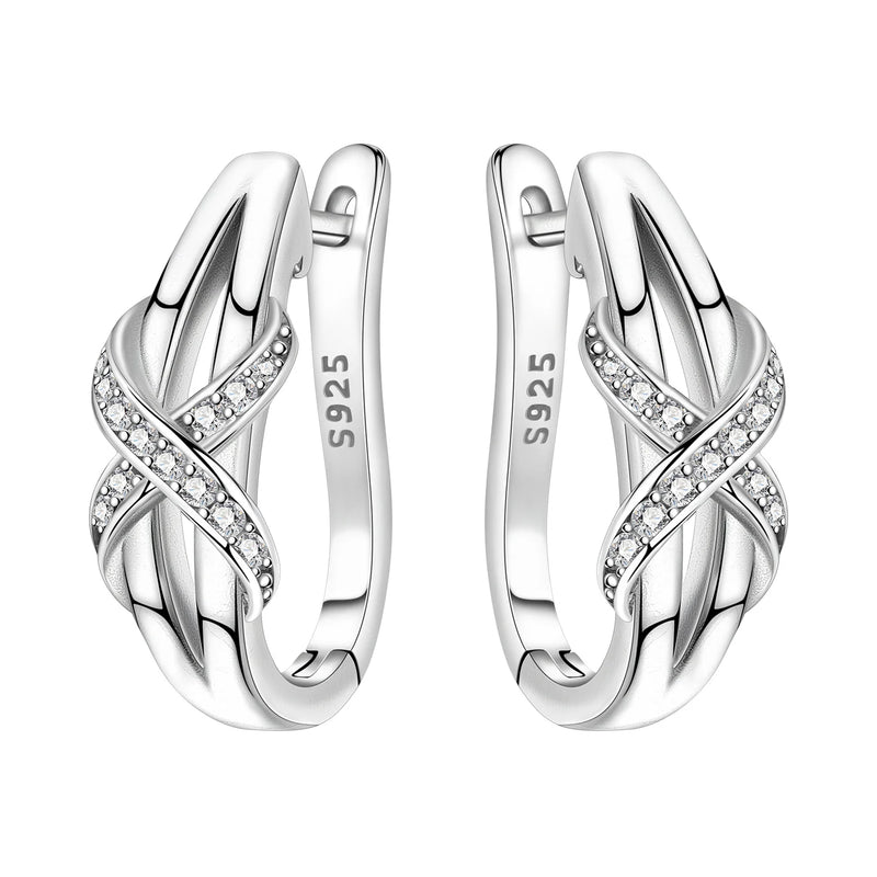925 Sterling Silver Simple Gold U-shaped Earrings Jewelry | SAMAG