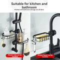 2Pcs/Kitchen Faucet Storage Rack, No - Drill Sponge Draining Multi - Functional - View 5 | SAMAG