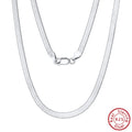 ORSA JEWELS 925 Sterling Silver 3mm Gold Flexible Flat Chain Herringbone Snake Chain Necklace for Women Neck Chain Jewelry SC35