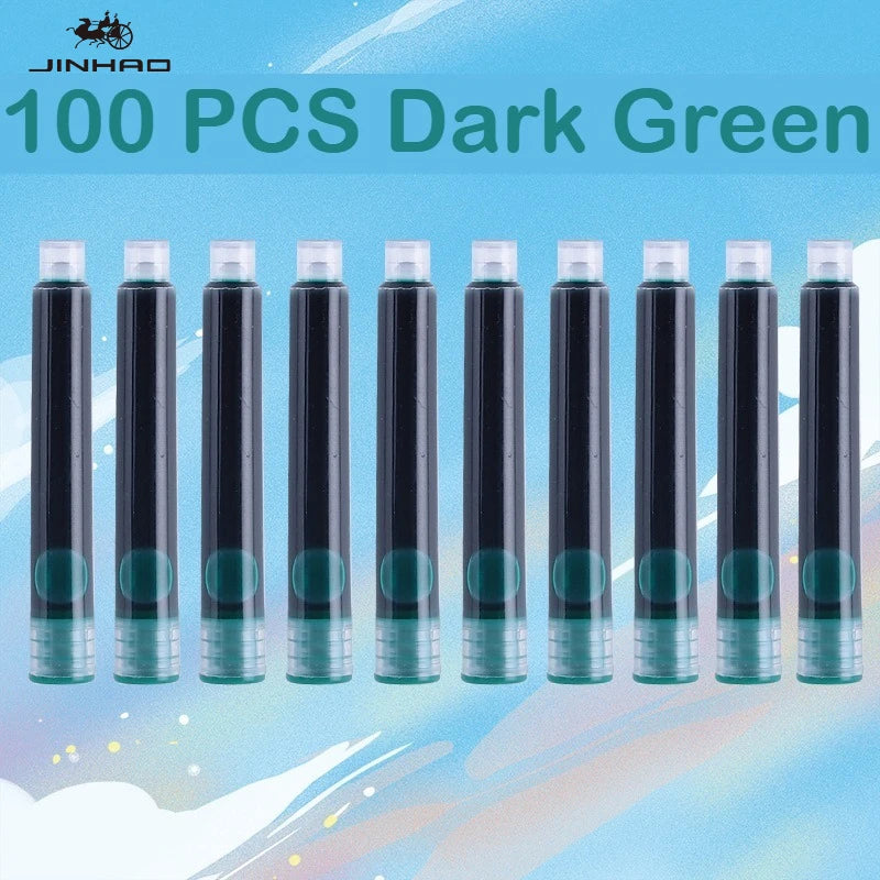 500/12 PCS JINHAO 12 Colors 3.4mm Non carbon Fountain Pen Ink Universal Sac Cartridges Refills School Office Supplies Stationery