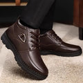Men's Thick and Warm Suede Shoes Fashionable Leather Surface Business High Cut Anti Slip Wear-Resistant Comfortable Casual Shoes