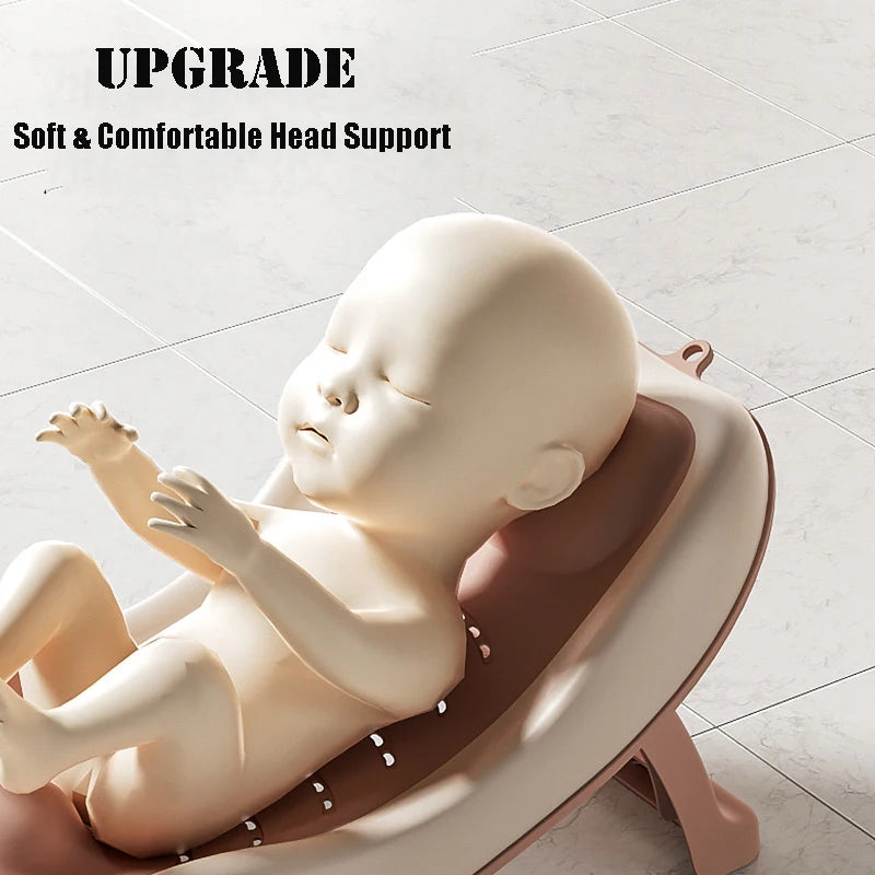 Foldable Baby Bath Support Newborn Bathtub With Sensing Temperature Non-Slip Infrant Shower Bed With Support Bracket