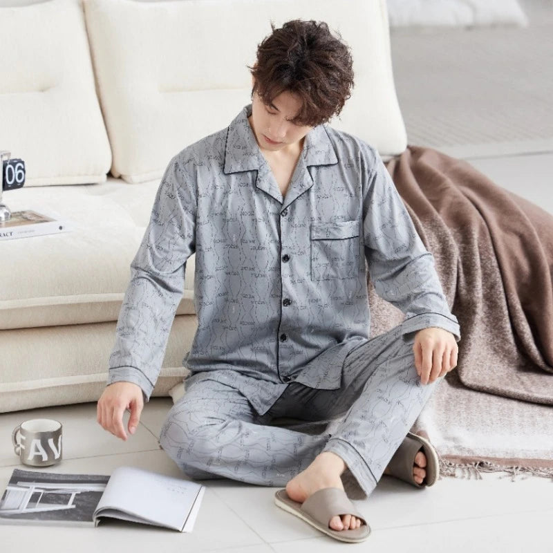 Pajama long sleeved comfortable men's spring and autumn | SAMAG