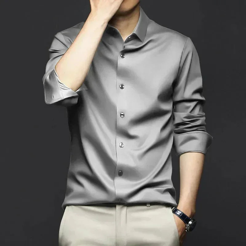 S-6XL Men's Long Sleeve Shirt Luxury Wrinkle Resistant | SAMAG