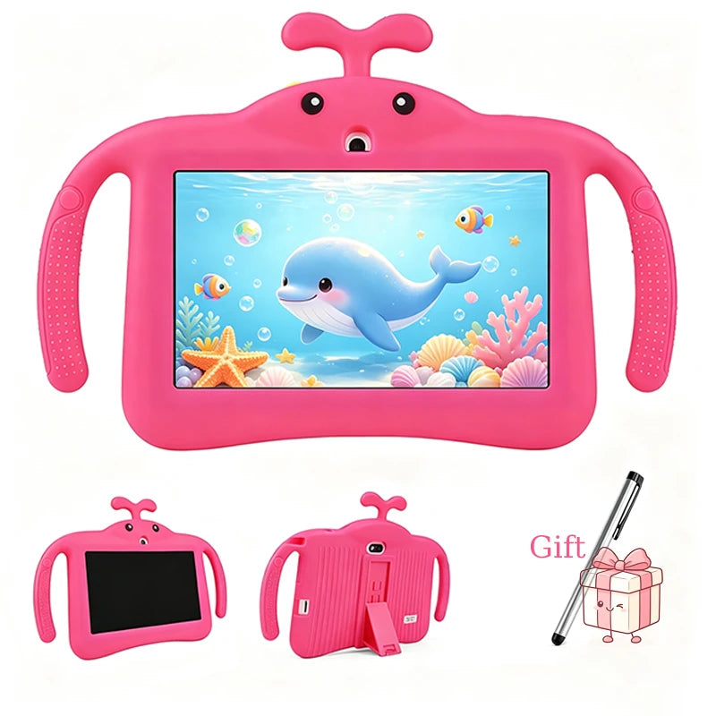 7 Inch Kids Tablet Quad Core Android 14 64GB WiFi Bluetooth Educational Software Installed