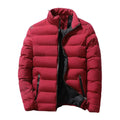 Men Parkas Autumn Winter Thickened Padded Coat Stand Collar Loose Zipper Pockets Jacket Men Overcoat Thick Warm Cotton Coat