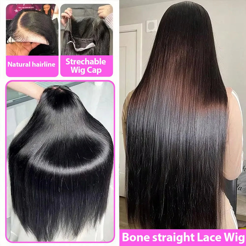Wear And Go 5x5 Straight Glueless Wig 100% Human Hair Wig 13x6 Lace Front Human Hair Wig Brazilian 13x4 Lace Front Closure Wigs For Black Women Preplucked