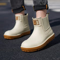 Men's Short-Tube Non-Slip Rain Boots Fashionable Low-Top Water Shoes Pvc One-Piece Molded Rain Boots, Waterproof Shoes Farm Work