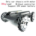 80kg Load Heavy Duty Metal Car Chassis 152mm Mecanum Wheel Trolley Omnidirectional V5Max Mobile Robot for Arduino Robot DIY Kit