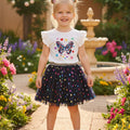 Summer Girls' Clothing Sets Butterfly Print Short - Sleeved | SAMAG