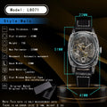 Men Automatic Watch Retro Style Mechanical Watches Skeleton Carve Waterproof Leather No Logo Mens Watch Boyfriend's Gift
