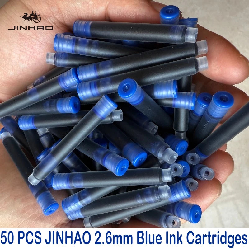50/12 PCS JINHAO 12 Colors 2.6mm/3.4mm Fountain Pen Ink Cartridges For Majohn Hongdian Stationery School Office Supplies