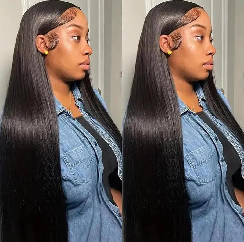 Brazilian Virgin Long Straight Human Hair Bundles 40‑42 Inch Double Weft 1/3/4 Bundles Human Hair Weave Extensions