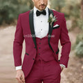 Elegant Light Green Formal Wedding Men Suit Groom Tuxedo Prom Slim Fit Blazer Hombre High Quality Custom 3 Piece Costume Homme