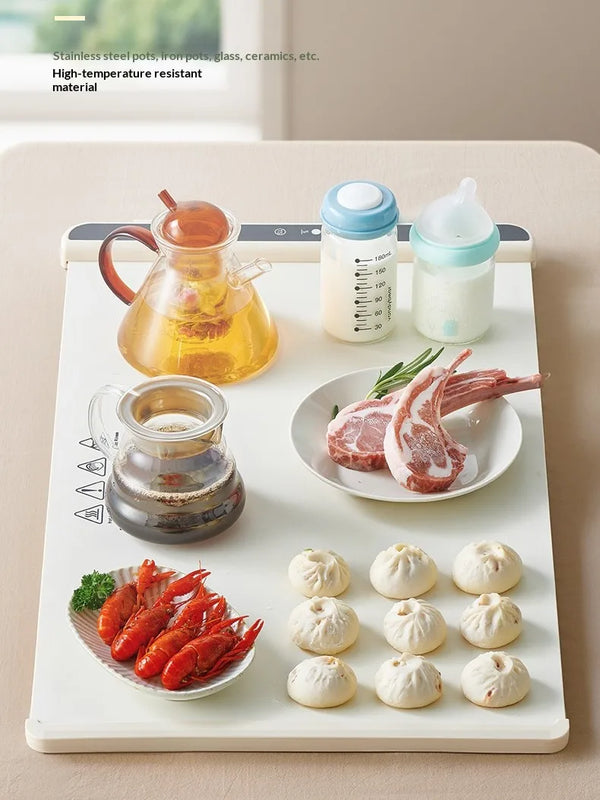 Foldable Electric Food Warming Tray, Portable Smart Heating Mat with 3 Temperature Modes, Fast Constant Temperature Food Warmer