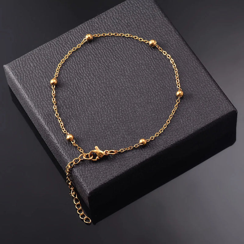 Stainless Steel Multilayers Chain Bracelet Women Simple Fashion Layered Girl Wrist Bracelet  Jewelry Accessories Length 18cm+5cm