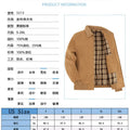 US size men's zipper pure cotton duck canvas quilted coat - Detroit thick and warm flannel jacket