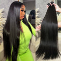 20 30 32 Inch Body Wave Double Weft Human Hair Bundles Remy Hair Extensions Unprocessed Brazilian Hair 1 3 4 Weave Natural Color