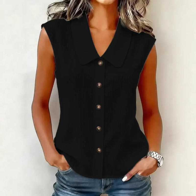 Women's Solid Color Sleeveless Shirts Summer Breathe - View 10 | SAMAG