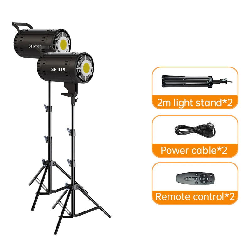 Bowens Video Studio Kit 90/135W 220V Photography Light Dimmable Kit LED Lamp 2m Tripod Flash Studio Lighting 3000-6000K 3 Color