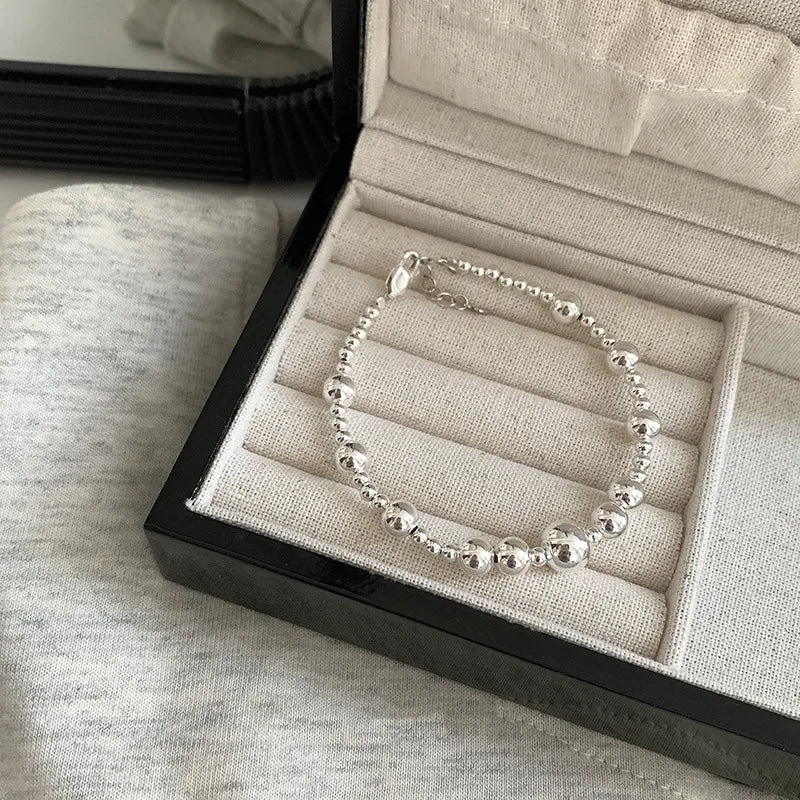 VENTFILLE 925 Sterling Silver Thai Silver Bracelet for Women Vintage Geometric Heart Love Lucky Punk Jewelry 2023 New Dropship