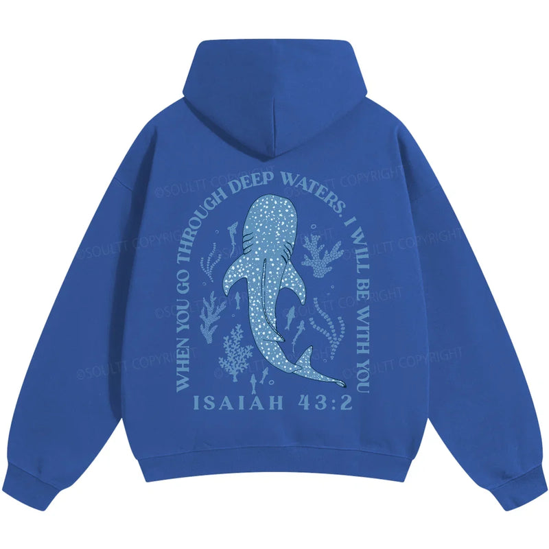 Whale Shark ISAIAH 43:2 Printed Hoodies Harajuku Fashion | SAMAG