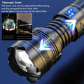 Powerful LED Flashlight Super Bright Spotlight Long Range Zoomable Lantern Emergency Torch Outdoor Tactical Lamp Power Display