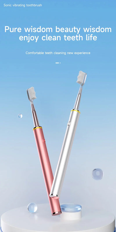 Sonic Electric Toothbrush Mental Thin Brush Body Timer Rechargeable Toothbrush for Women Pure Wisdom Beauty Soft DuPont Bristle