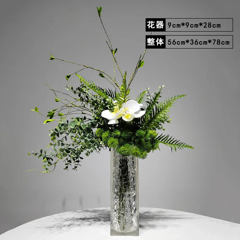 Elegant Artificial Flower Vase Set Home Office Decor Flower Arrangements Model Room Display