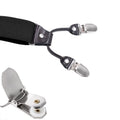 Men's Casual Fashion Leather Suspenders Adjustable High Quality Belt Strap Braces with 6 Clips