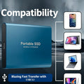 Large Capacity External Hard Drive Portable Hard Disk Ultra Slim Design Storage Device for Daily Use