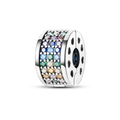 Silver Clasp 925 Sterling CZ Pave Clip Charms Daisy Beads | SAMAG