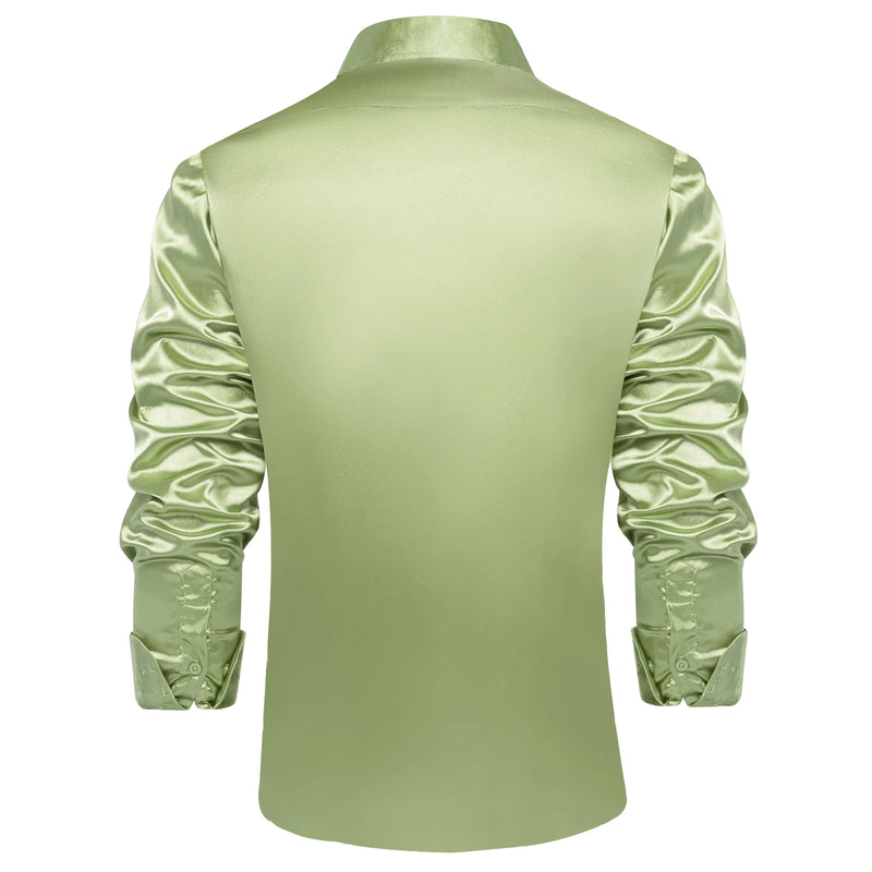 Solid Satin Shirts for Men Sage Green Black Yellow Red | SAMAG