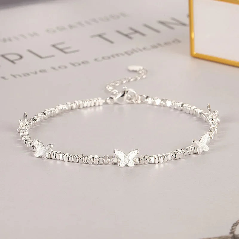 VENTFILLE 925 Sterling Silver Zircon Love Heart Bracelet For Women Bowknot Stars Bead Snake Bone Chain - Visuel 7 | SAMAG