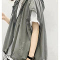 Men's Summer New Loose Thin Fashionable Vest Design Sense Top Hoodie Trendy Outerwear Casual Youthful Style Daily Wear