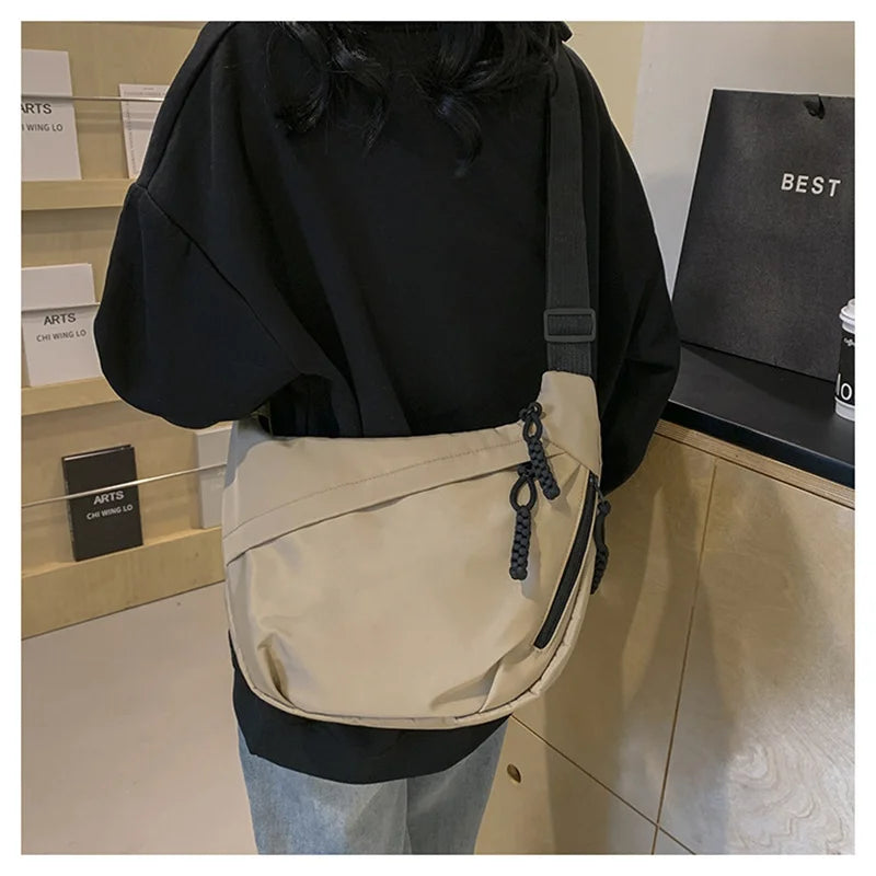 New Nylon Hobos Crossbody Bags Solid Casual Zipper Women's Bags Fashion High Capacity Solid Color Single Shoulder Totes Bag