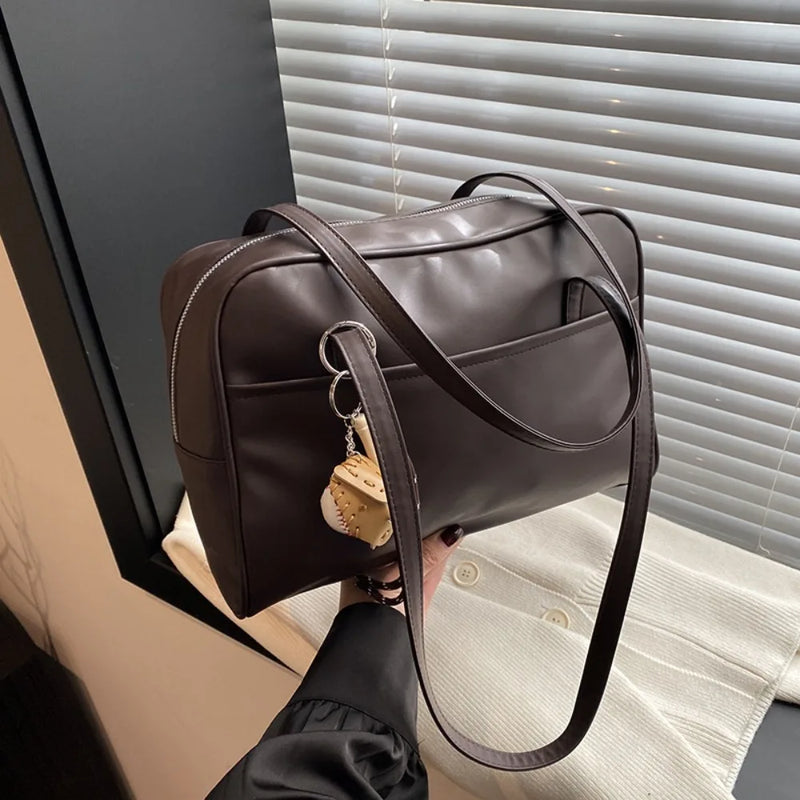 New PU Leather Shoulder Bag Large Capacity with Pendant Crossbody Bags Tote Bag Women