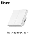 SONOFF M5 Matter Smart Wall Switch 80/86 Type Push Button Switch 1/2/3 Gang Switch Frame Work with Alexa Google Apple Home Alice