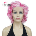 Short Bob Lace Wig Blonde Curly Synthetic Lace Front Wig For Women Natural Hairline Heat Resistant Synthetic Wigs