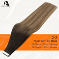 Full Shine Tape In Hair Extensions Human Hair 100% Remy Natural Human Hair Seamless Skin Weft Seamless Color Glue For Women
